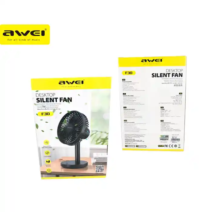 Awei F30 Mini Portable Rechargeable Desk Stand Fan